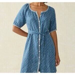 NWT Faherty Carmel Linen Button-Up Minidress Sz Small $178 MSRP